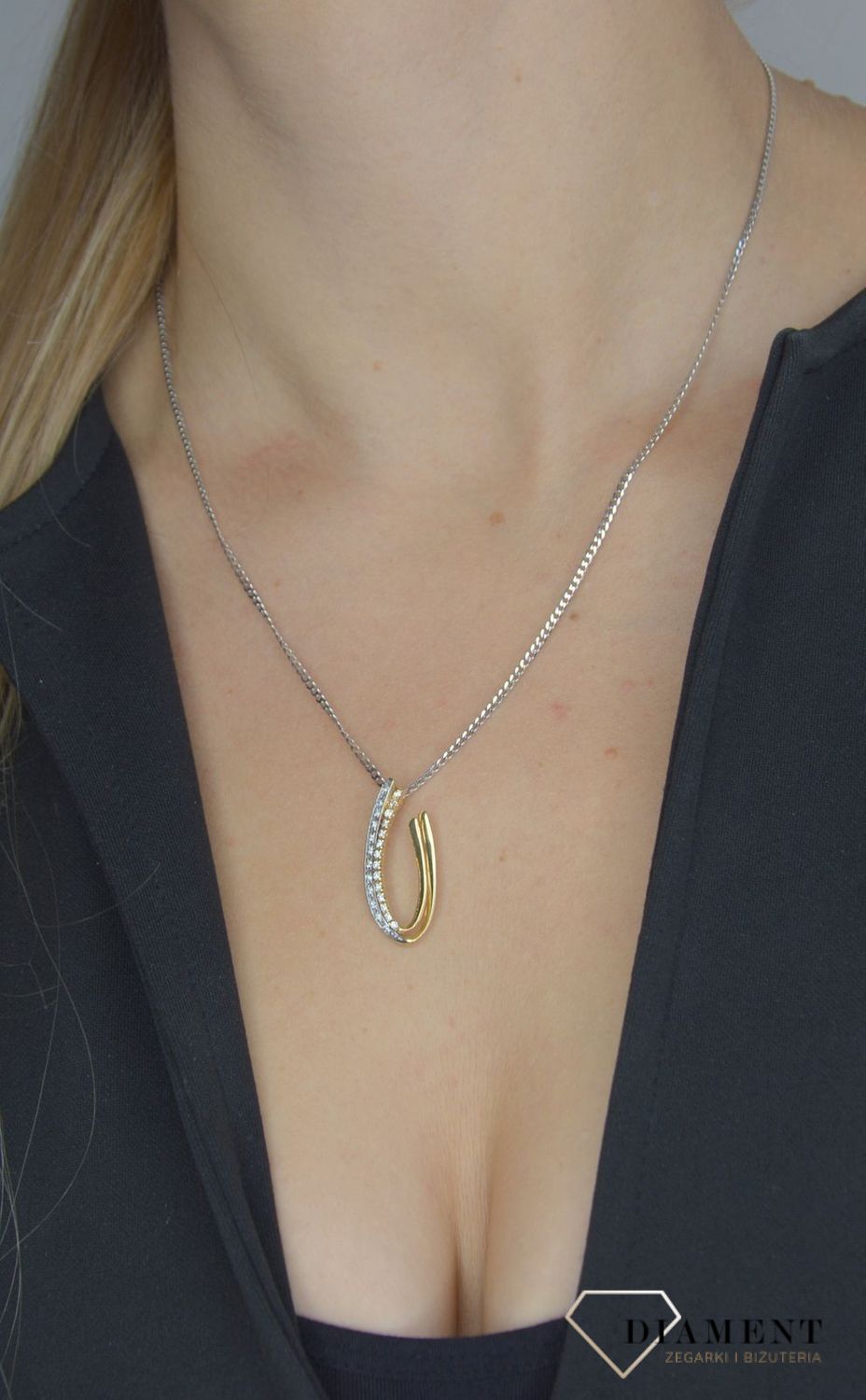 Złoty łańcuszek 585 Pancerka Białe Złoto 2 mm DIA-LAN-1123B-585 2mm ✅ Złoty łańcuszek o splocie pancerki ✅.jpg